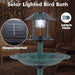 Solar-Powered Bird Bath with LED Lights - Bronze | Bird Feeder and Planter Pedestal COSTWAY - Little and Giant Explorers Costway