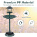 Solar-Powered Bird Bath with LED Lights - Bronze | Bird Feeder and Planter Pedestal COSTWAY - Little and Giant Explorers Costway