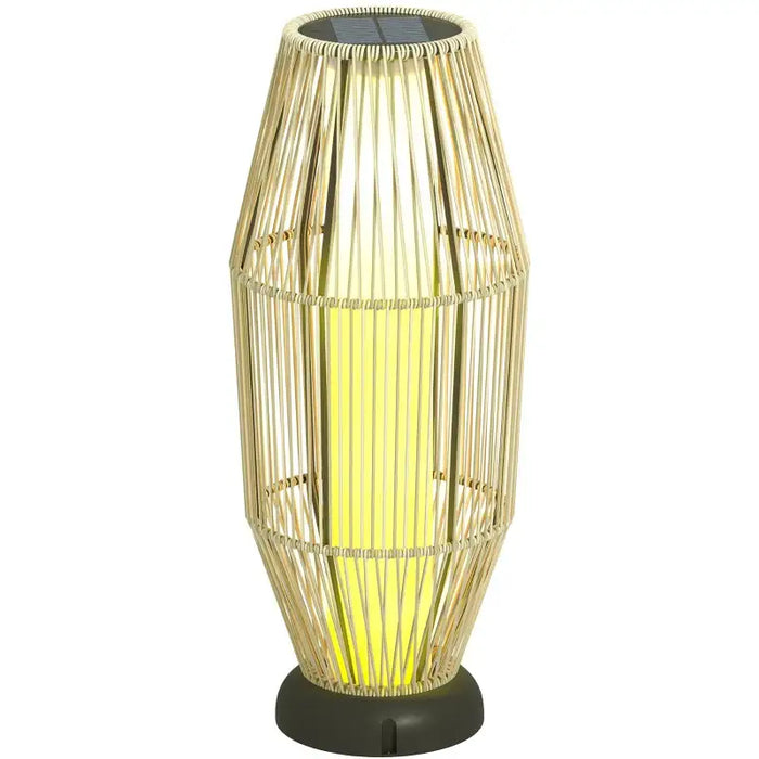 Solar Rattan Floor Lamp – Boho Garden Lantern | Round Wicker Shade - Warm LED Light OUTSUNNY - Little and Giant Explorers Outsunny