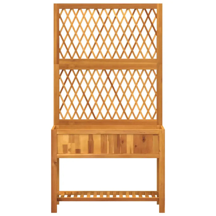 Planter with Trellis and Shelf 100x32x185 cm Solid Wood Acacia - Little and Giant Explorers vidaXL