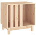 Solid pine wood dog house with minimalist rustic design for small pets