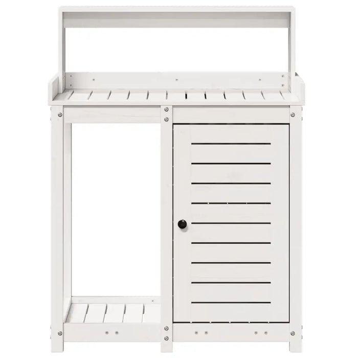 Solid Pine Wood Potting Table – White | Garden Workbench with Storage Cabinet VIDAXL - Little and Giant Explorers vidaXL