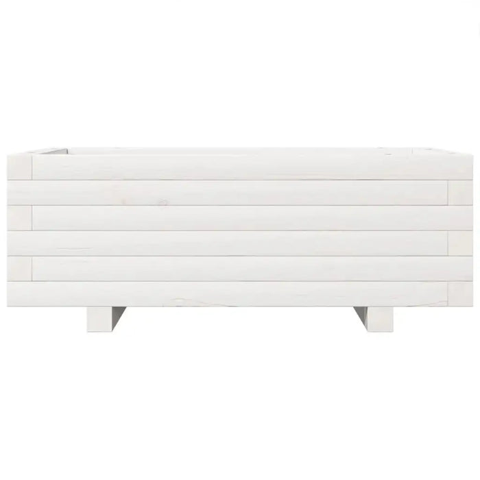 Garden Planter in White and Solid Wood Pine (70 x 40 x 26.5cm) - Little and Giant Explorers vidaXL