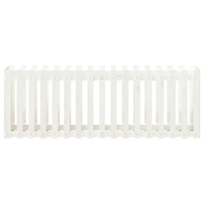 White solid pinewood garden raised bed with vertical fence panel design