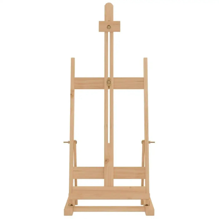 Adjustable solid pinewood tabletop easel with foldable design on white background