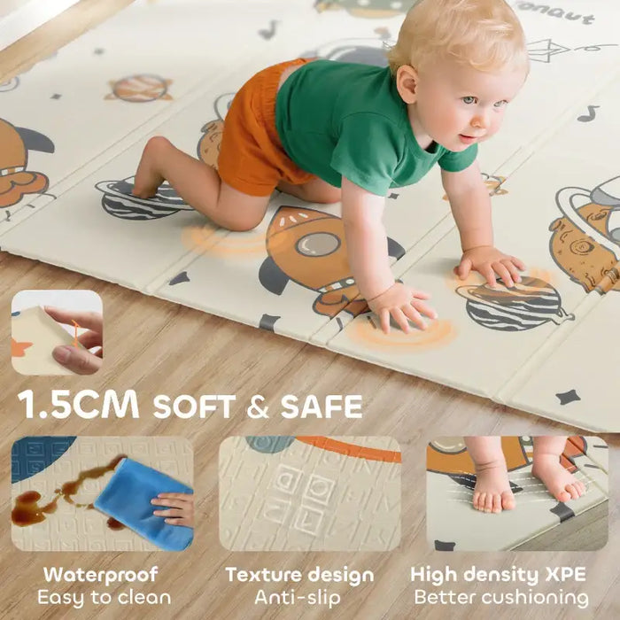 Space Baby Play Mat – Reversible Astronaut and Planet Design | Foldable 2.57㎡ Coverage AIYAPLAY - Little and Giant Explorers AIYAPLAY