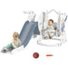 Space Themed 3-in-1 Kids Swing and Slide Set with Basketball Hoop in Blue - Little and Giant Explorers AIYAPLAY