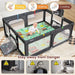 Large Multi-Activity Baby Playpen with Sports Centre in Dark Grey - Little and Giant Explorers Costway