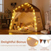 Spacious Boho Kids Play Tent in Coffee - Little and Giant Explorers Costway