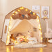 Spacious Boho Kids Play Tent in Coffee - Little and Giant Explorers Costway