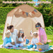 Spacious Boho Kids Play Tent in Coffee - Little and Giant Explorers Costway