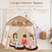 Spacious Boho Kids Play Tent in Coffee - Little and Giant Explorers Costway