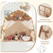 Spacious Boho Kids Play Tent in Coffee - Little and Giant Explorers Costway