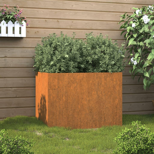 Square Corten Steel Planter in Rusty Colour (62 x 47 x 46cm) - Little and Giant Explorers vidaXL