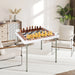 Square Folding Chess and Multi-Game Table | Metal Legs - Built-In Cup Holders COSTWAY - Little and Giant Explorers Costway