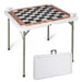 Square Folding Chess and Multi-Game Table | Metal Legs - Built-In Cup Holders COSTWAY - Little and Giant Explorers Costway