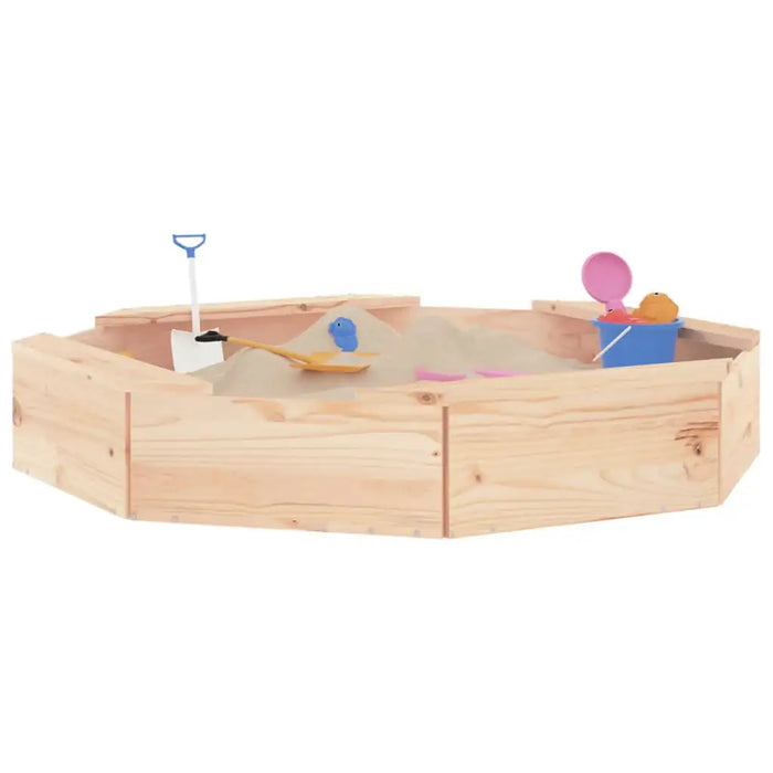 Square Sandbox Solid Pinewood | Untreated with 4 Seats - Little and Giant Explorers vidaXL