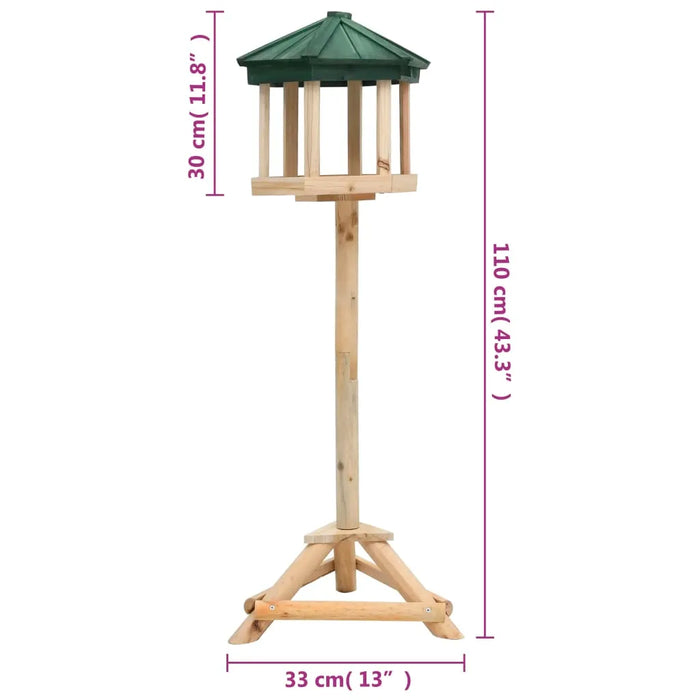 Standing Bird Feeder in Solid Firwood (33 x 110cm) - Little and Giant Explorers vidaXL