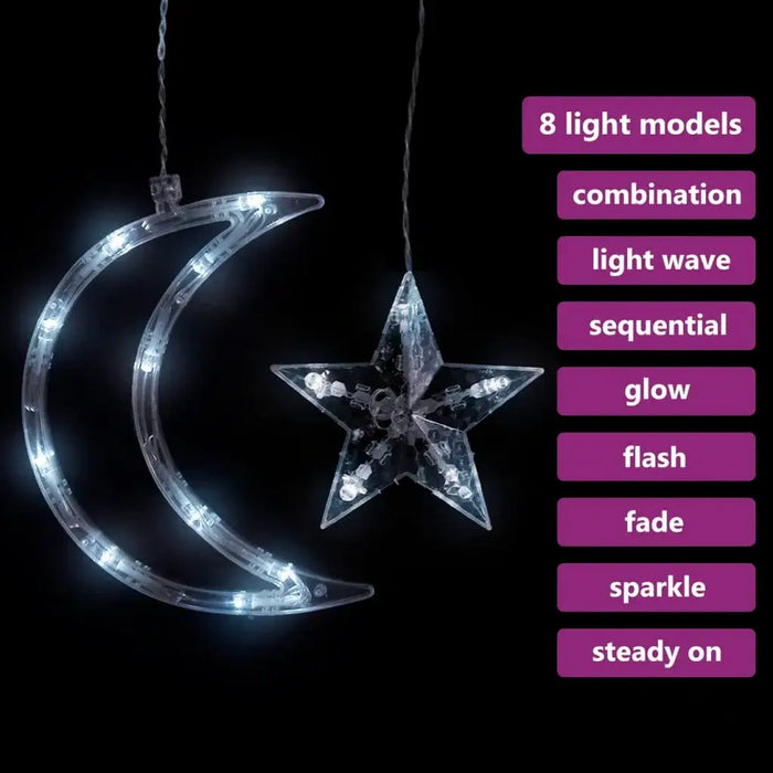 Star and Moon Fairy Lights with 345 LEDs in Cold White - Little and Giant Explorers vidaXL