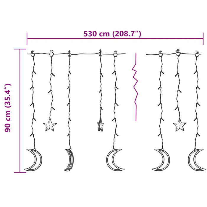 Star and Moon Fairy Lights with 345 LEDs in Cold White - Little and Giant Explorers vidaXL