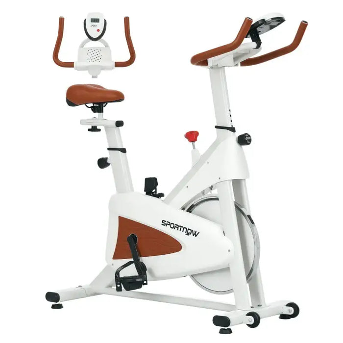 Static Exercise Bike – White | Adjustable Resistance - LCD Display and Tablet Holder SPORTNOW - Little and Giant Explorers SPORTNOW