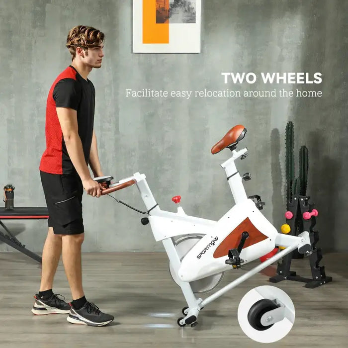 Static Exercise Bike – White | Adjustable Resistance - LCD Display and Tablet Holder SPORTNOW - Little and Giant Explorers SPORTNOW