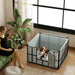 Steel Dog Whelping Box with Washable Pee Pad (102 x 102 x 60cm) - Little and Giant Explorers PawHut