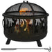 Steel Fire Pit BBQ with Poker in Black - Little and Giant Explorers Outsunny