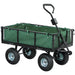 Steel Frame Garden Cart Trolley in Green 114L - Little and Giant Explorers Outsunny