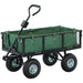 Steel Frame Garden Cart Trolley in Green 114L - Little and Giant Explorers Outsunny