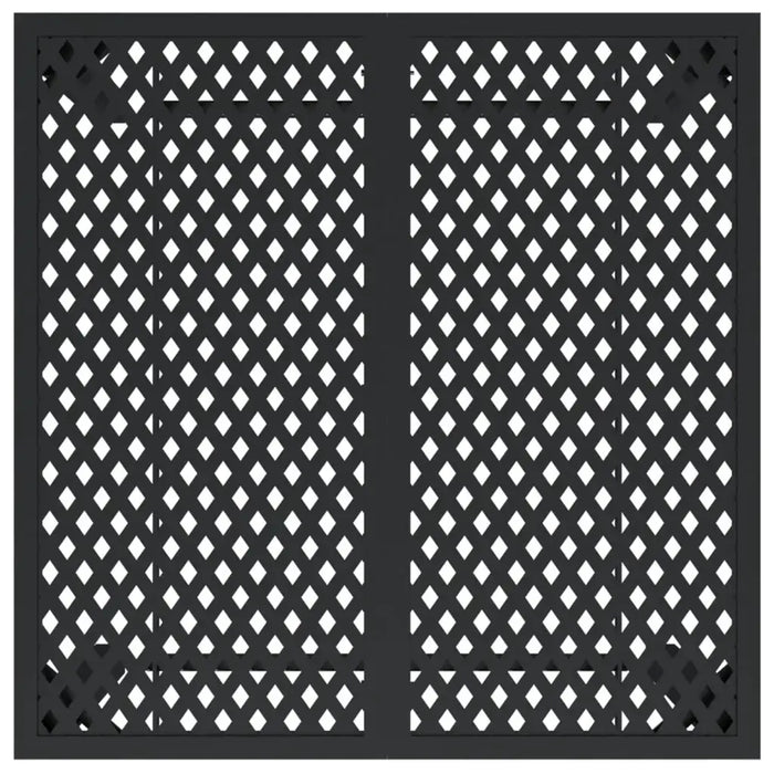 Anthracite steel garden table with lattice top, square shape, 80x80 cm