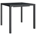 Anthracite steel garden table with square shape and slatted top, 80x80x72cm