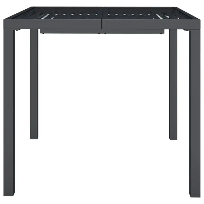 Steel garden table in anthracite, square 80x80x72cm, perforated metal top