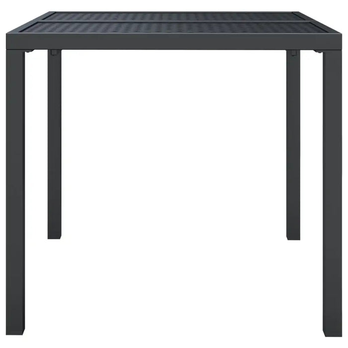 Steel garden table in anthracite, square metal outdoor table, 80x80x72cm