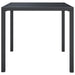 Steel garden table in anthracite, square metal outdoor table, 80x80x72cm