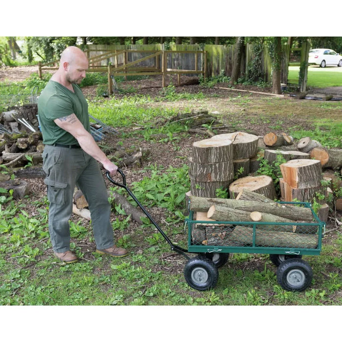 Steel Mesh Gardeners Cart in Green and Black - Little and Giant Explorers Draper Tools