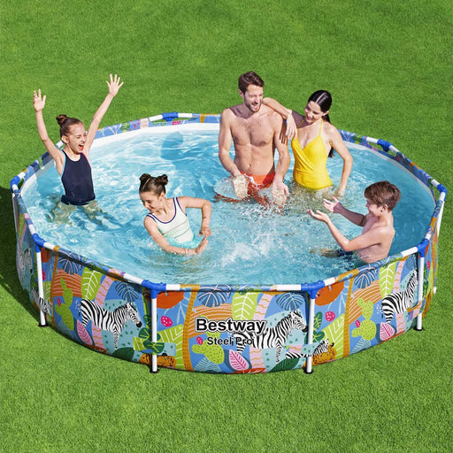 Steel Pro Animal Print Above-Ground Swimming Pool – 305 x 66cm | 4,062L Capacity BESTWAY - Little and Giant Explorers Bestway