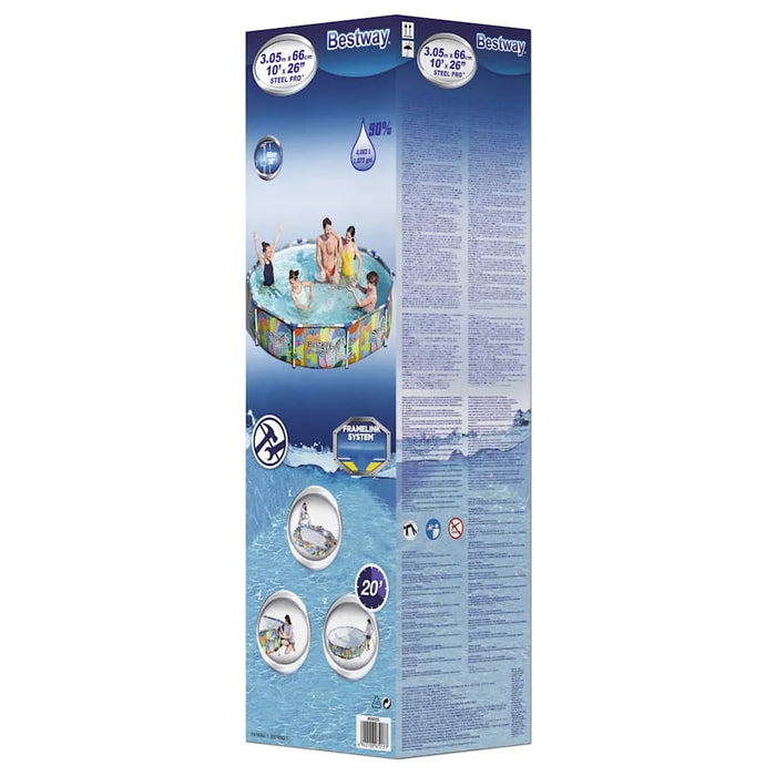 Steel Pro Animal Print Above-Ground Swimming Pool – 305 x 66cm | 4,062L Capacity BESTWAY - Little and Giant Explorers Bestway