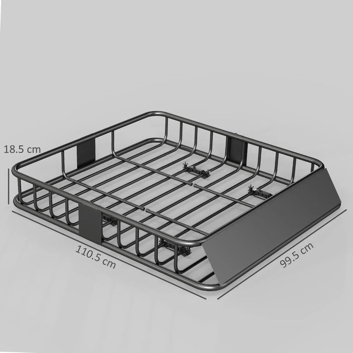 Steel Roof Rack Basket | Universal Vehicle Cargo System - Little and Giant Explorers HOMCOM