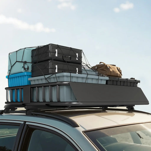 Steel Roof Rack Basket | Universal Vehicle Cargo System - Little and Giant Explorers HOMCOM
