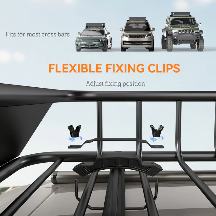 Steel Roof Rack Basket | Universal Vehicle Cargo System - Little and Giant Explorers HOMCOM