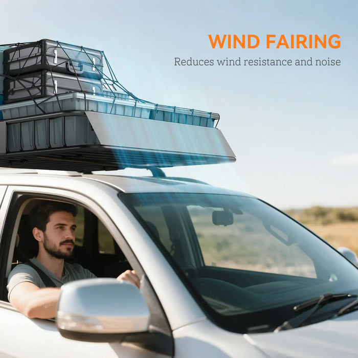 Steel Roof Rack Basket | Universal Vehicle Cargo System - Little and Giant Explorers HOMCOM