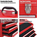 Steel Tool Box – Red | Portable 3-Drawer Chest with Top Tray and Handle COSTWAY - Little and Giant Explorers Costway