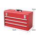 Steel Tool Box – Red | Portable 3-Drawer Chest with Top Tray and Handle COSTWAY - Little and Giant Explorers Costway