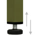 Close-up of adjustable leveller screw on olive green steel TV cabinet leg for height customization