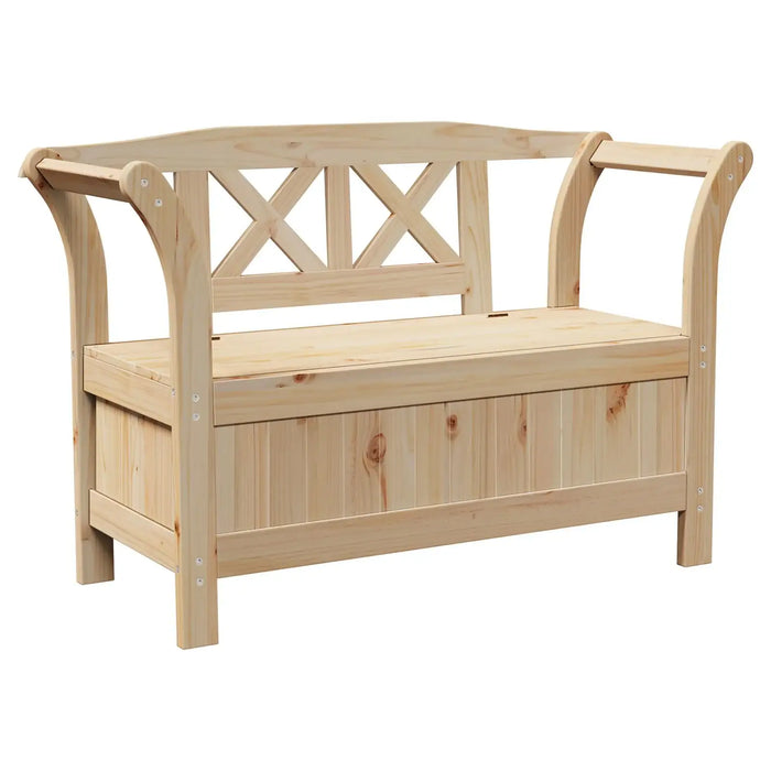 Garden Storage Bench in Solid Wood Pine (119 x 76 x 44cm) - Little and Giant Explorers vidaXL