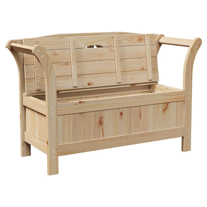 Garden Storage Bench in Solid Wood Pine (119 x 76 x 44cm) - Little and Giant Explorers vidaXL