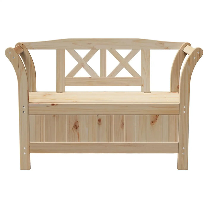 Garden Storage Bench in Solid Wood Pine (119 x 76 x 44cm) - Little and Giant Explorers vidaXL