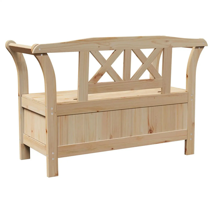 Garden Storage Bench in Solid Wood Pine (119 x 76 x 44cm) - Little and Giant Explorers vidaXL