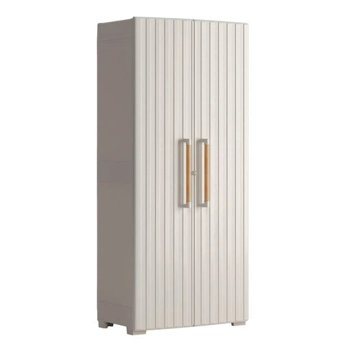 Storage Cabinet with Shelves 'Groove' in Beige and Sand 180cm - Little and Giant Explorers Keter